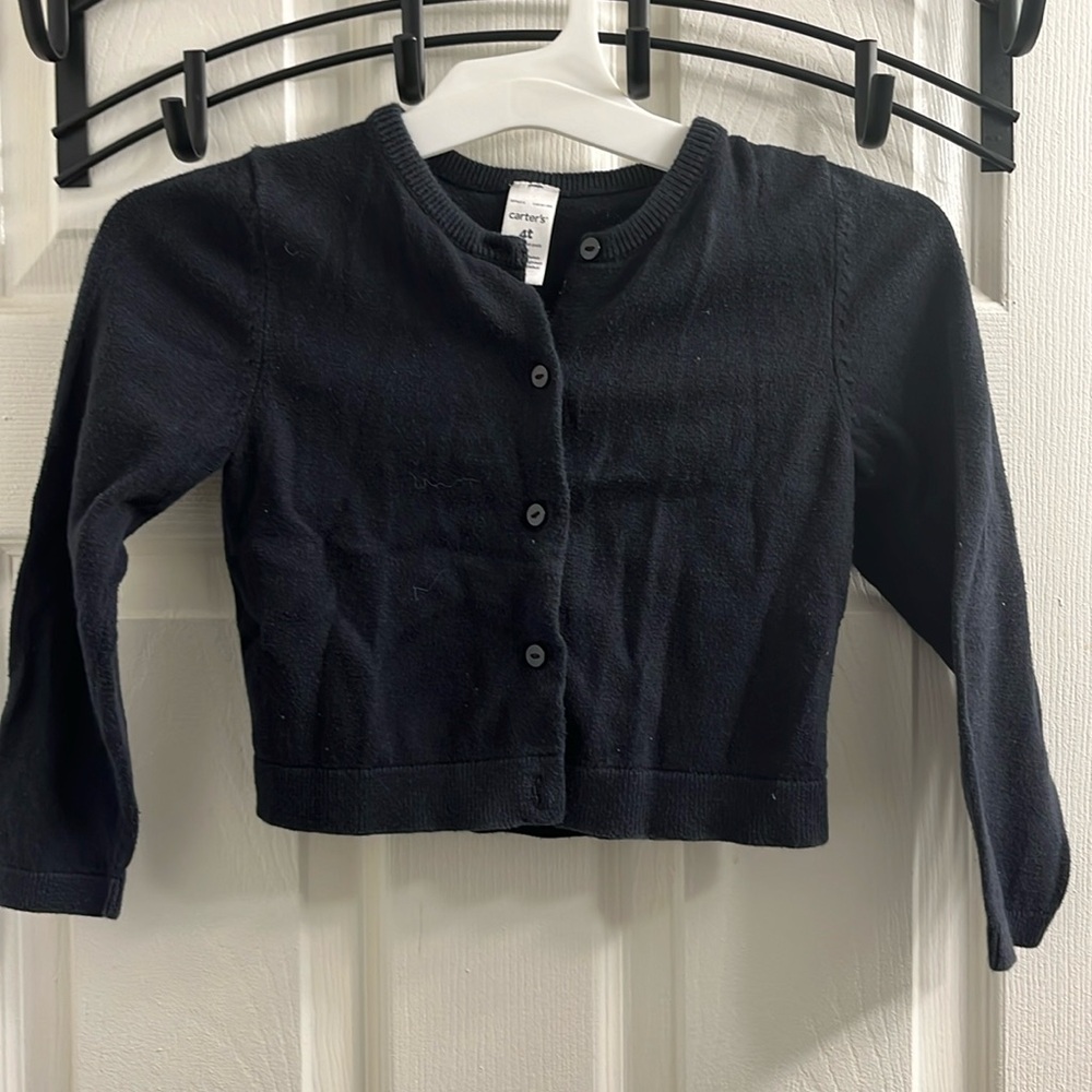 Carters toddler girl size 4T navy blue button down cardigan
